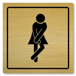 WC ženy, 100x100mm, zlatá, Arizona